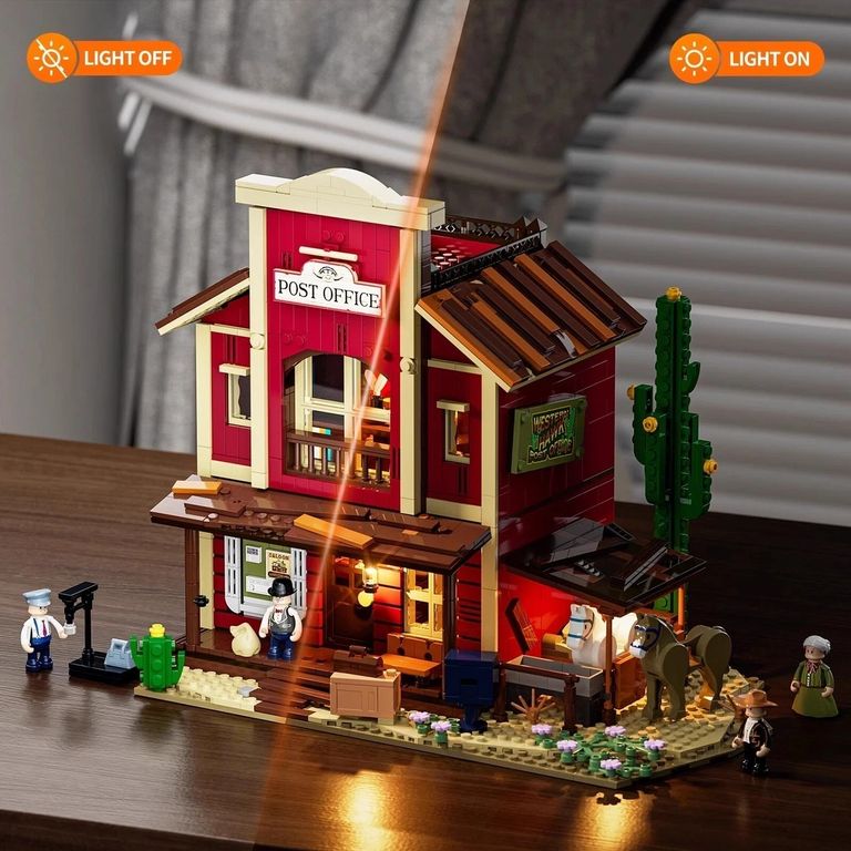 Акція! Іграшка-будівельний блок із серії Funwhole Western, західне поштове відділення зі світлодіодним освітленням. Нове. Код:null. Зображення 10