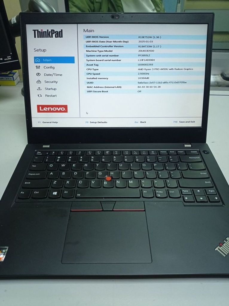 Объявление Lenovo 14/ryzen 3 pro 4450u ddr4/16gb ddr4/hdd *відсутній/ssd 128 gb/*інтегрована Б/У
