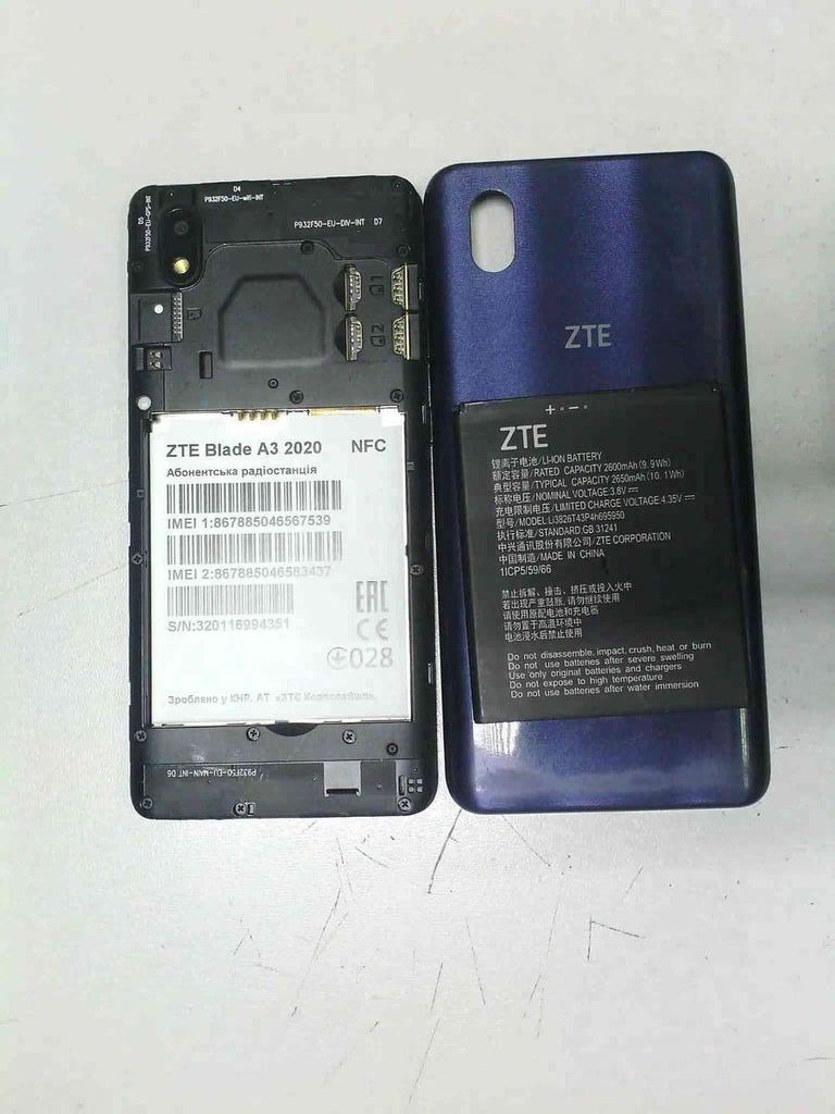 Оголошення Zte Blade A3 2020 1/32GB Blue Б/У