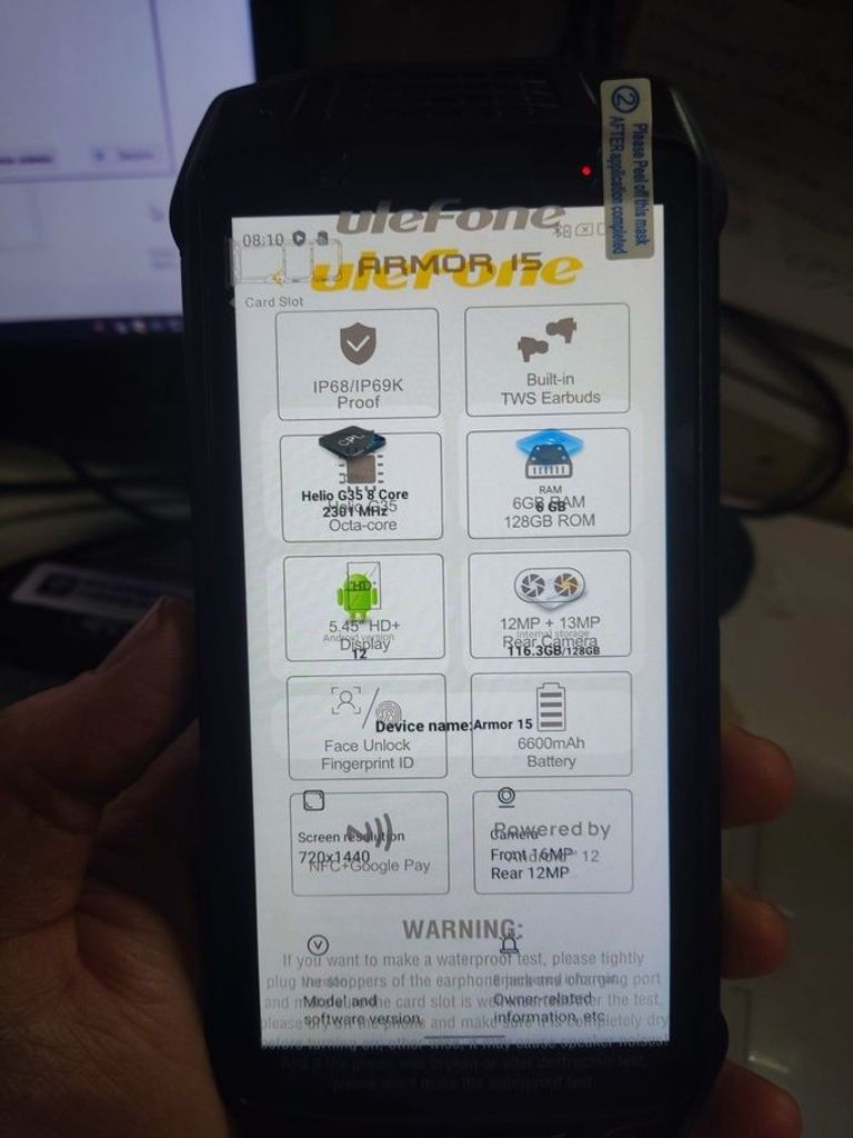 Объявление Ulefone Armor 15 6/128GB Blue Б/У