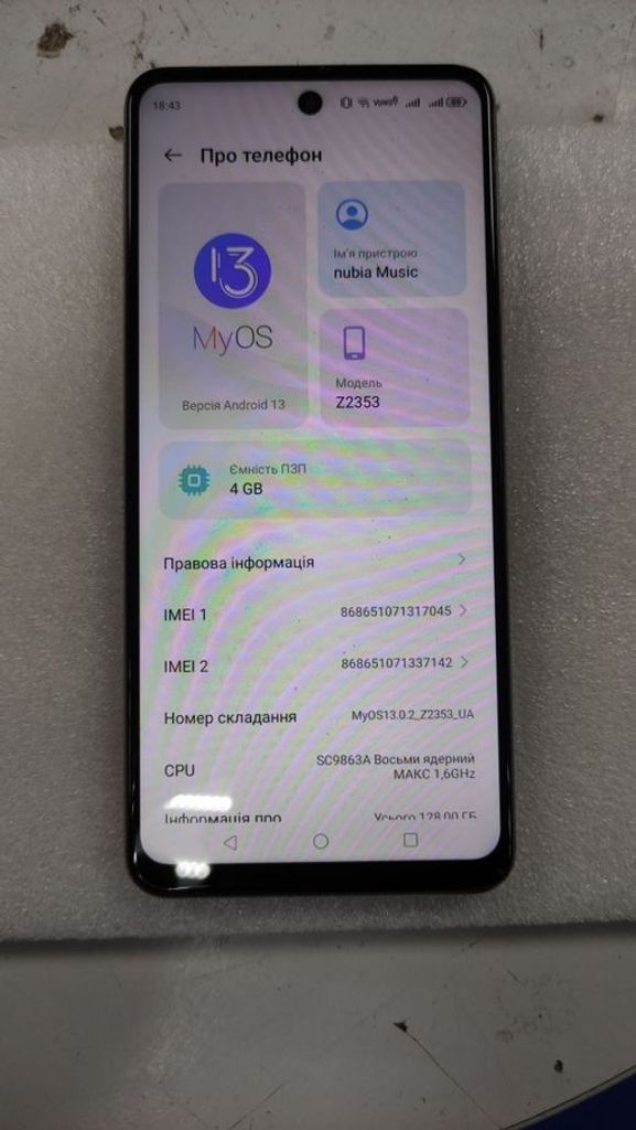 Дешиво Zte Nubia Music 4/128GB POP Art с ломбарда