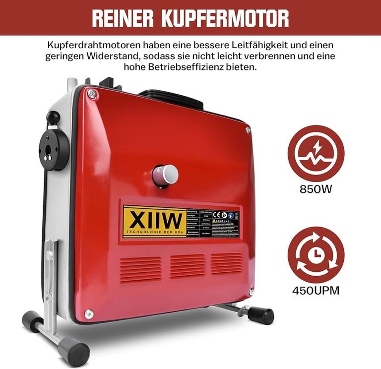 Дешево каналізації 850 Вт, діаметр 28 м, 14,5 м Ø 16 мм, спіраль 5 м Ø 10 мм для труб Ø 20-200 мм, 12 голово з ломбарду