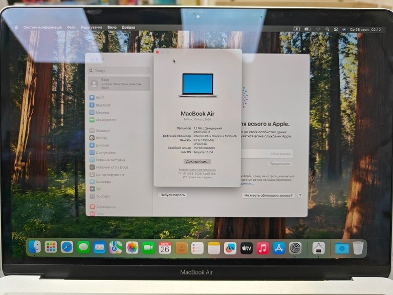 Apple macbook air 13" 2020 a2179 core i3 1,1ghz/ram8gb/ssd256gb/intel iris plus graphics Код:01-201090565. Зображення 10