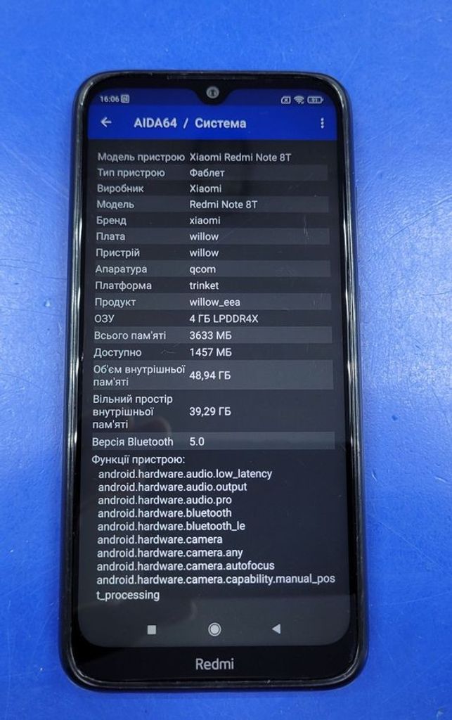 Xiaomi Redmi Note 8T 4/64GB Blue Код:01-200780470. Зображення 9