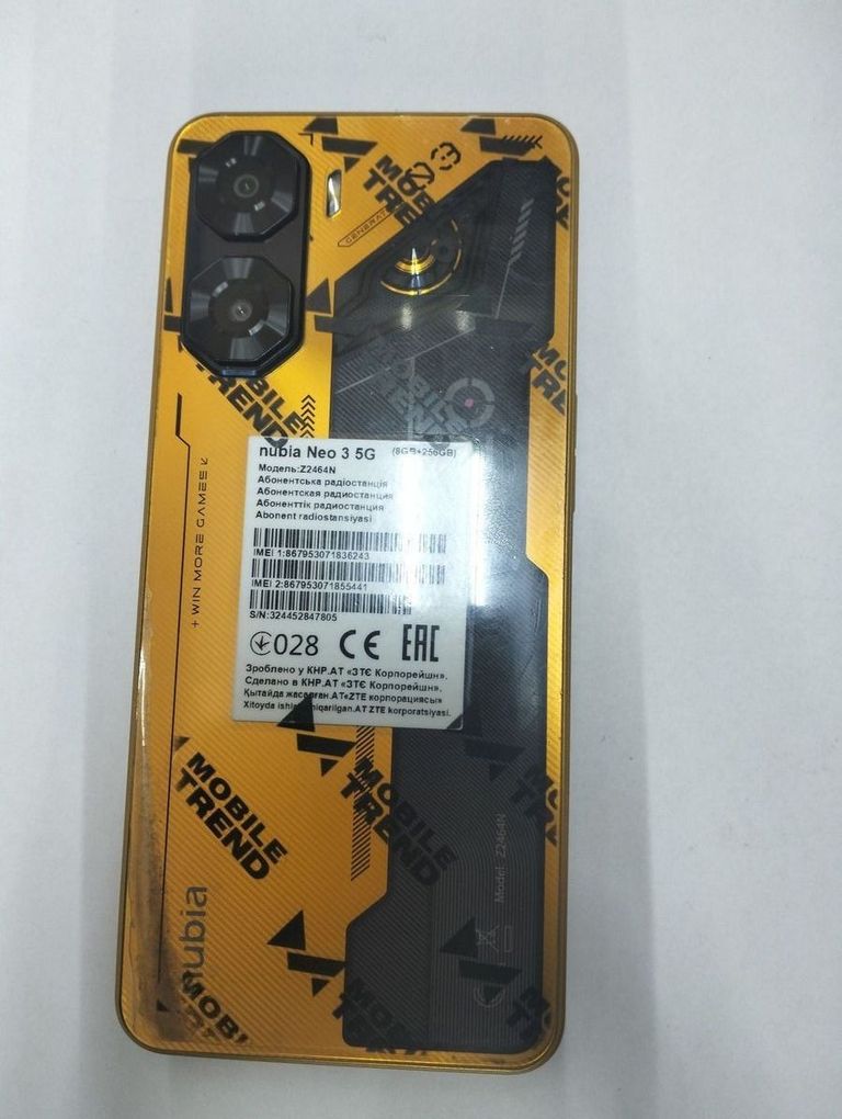 Оголошення Zte Nubia Neo 3 5G 8/256GB Shadow Black Б/У