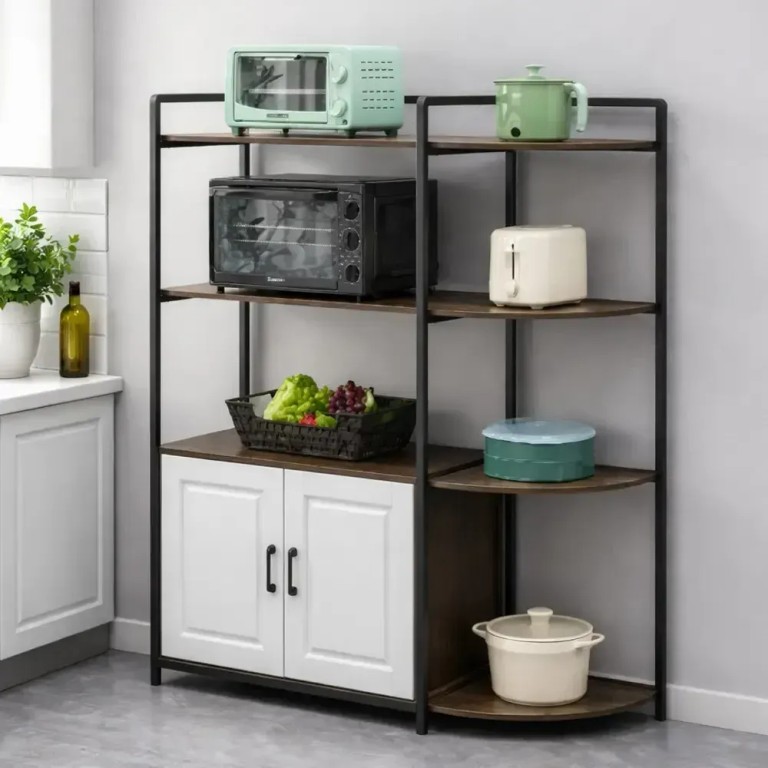 Kitchen counter 120×40 см з полицями та закритою шафкою, напольна полиця для техніки і посуду Код:null. Зображення 4