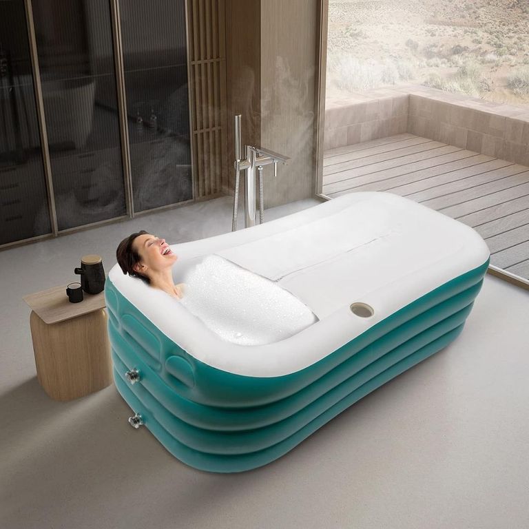 Купити Bath з електричним повітряним насосом GMSLuu, складна, портативна та окремостояча спа-ванна, зелена, 152 x 82  Б/У