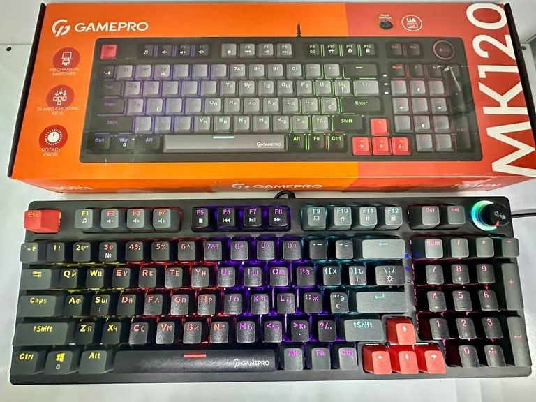 Купить Gamepro MK120 Red Switch USB Black (MK120R) Б/У