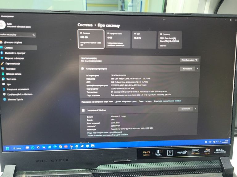 Asus core i7-11370h 3,3ghz/ ram16gb/ ssd512gb/ gf rtx3060 6gb/ 1920х1080 Код:01-200594041. Изображение 9
