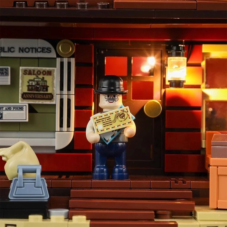 Акція! Іграшка-будівельний блок із серії Funwhole Western, західне поштове відділення зі світлодіодним освітленням. Нове. Код:null. Зображення 9