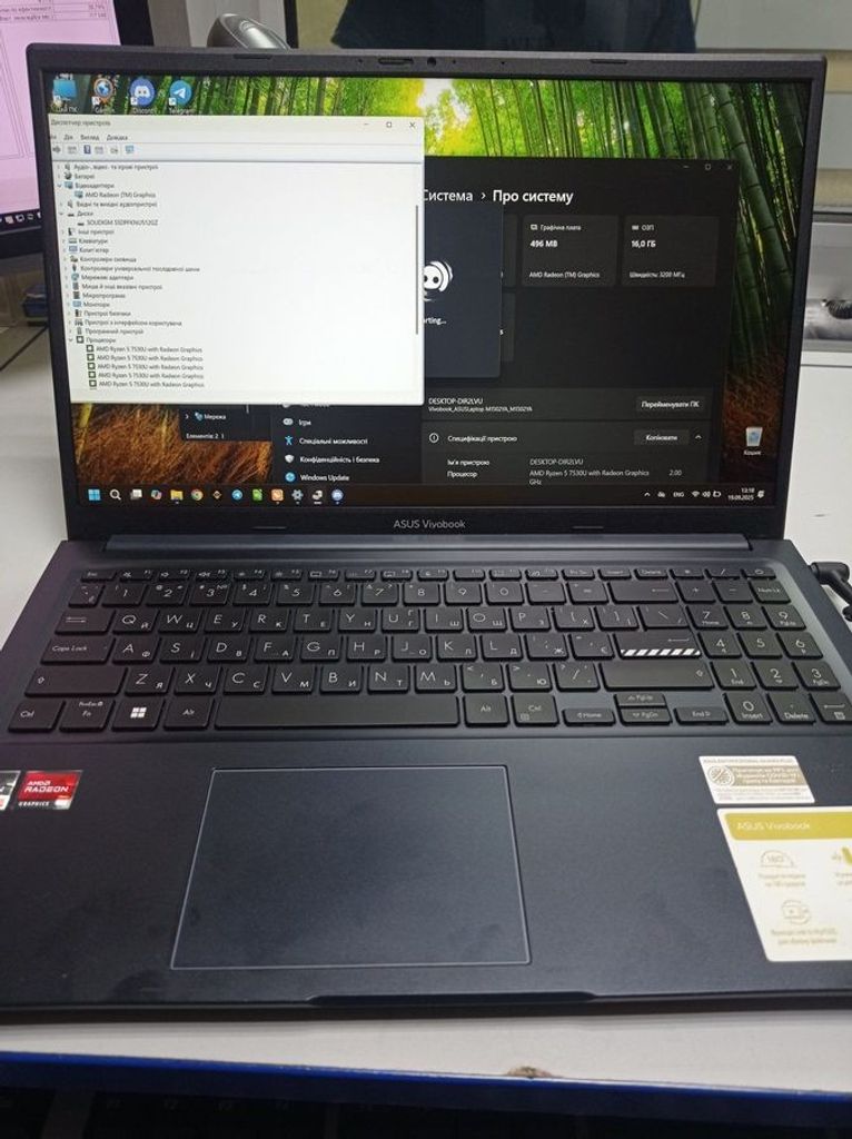 Дешиво Asus 15/ryzen 5 7530u ddr4/8gb ddr4/hdd *відсутній/ssd 512 gb/*інтегрована с ломбарда