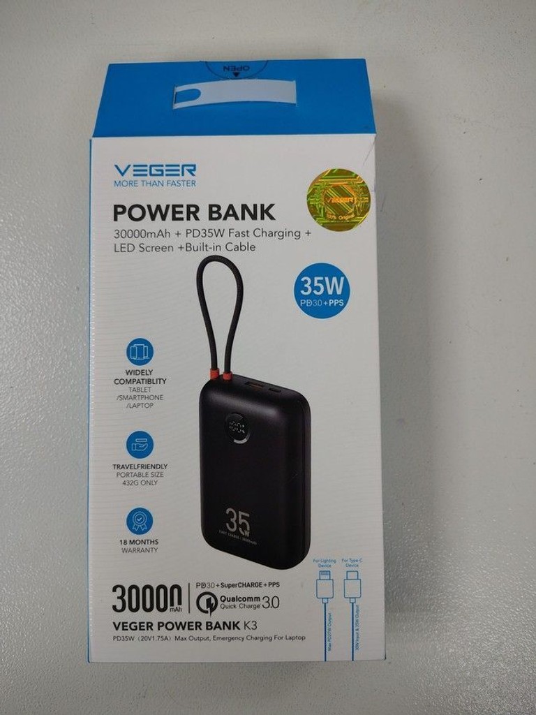 Купити Veger K3 30000mAh 35W Black Б/У