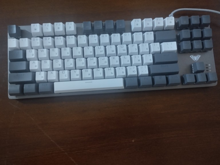 Дешево Aula Wind F3287 Mechanical White/Grey KRGD Blue USB EN/UA (6948391240688) з ломбарду