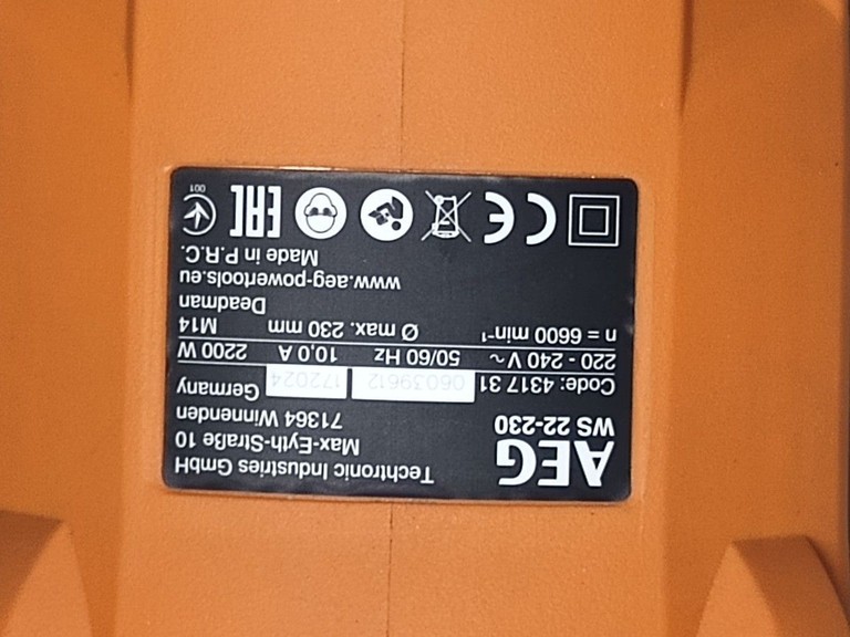 Оголошення Aeg ws 22-230 e Б/У