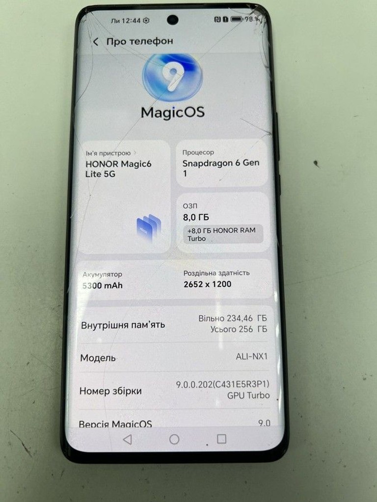 Оголошення Honor magic6 lite 8/256gb Б/У