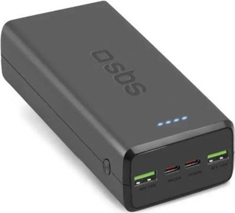 Купити SBS 30000mAh 20W PD,QC, 2xUSB-A, 2xUSB-C Black Б/У