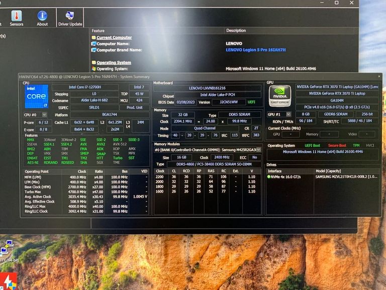 Lenovo 16/core i7-12700h ddr5/32gb ddr5/hdd *відсутній/ssd 1000 gb/geforce rtx3070ti 8gb Код:01-200775308. Изображение 5