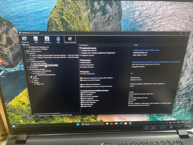 Дешиво Gigabyte 15/core i7-13650hx ddr5/16gb ddr5/ssd 960 gb/geforce rtx4060 8gb с ломбарда