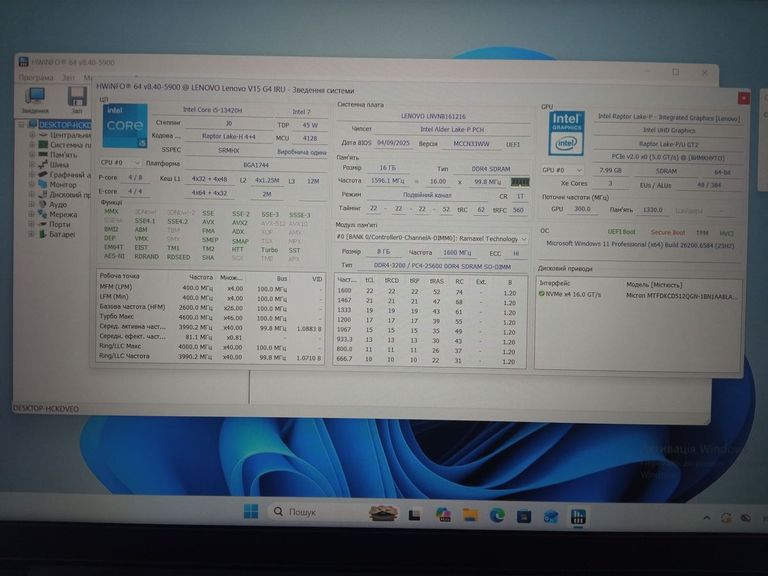 Розпродаж Lenovo 15/core i5-13420h ddr5/16gb ddr5/hdd *відсутній/ssd 512 gb/*інтегрована, продавець Техноскарб