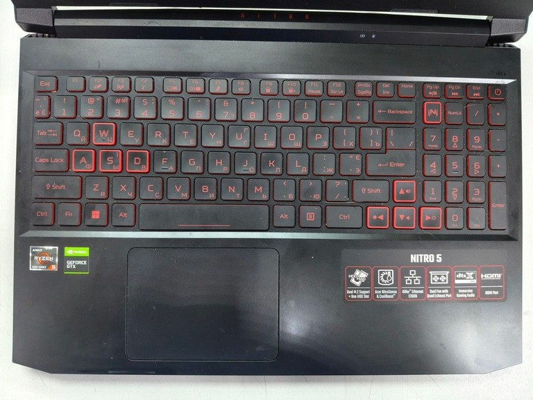 Оголошення Acer 15/ryzen 5 5600h ddr4/16gb ddr4/hdd *відсутній/ssd 512 gb/geforce gtx1650 4gb Б/У