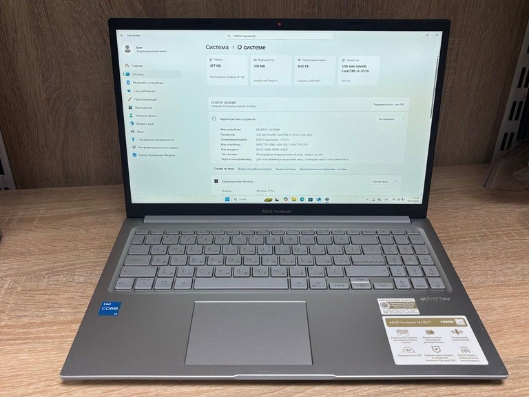 Купити Asus 15/core i3-1215u ddr5/8gb ddr5/hdd *відсутній/ssd 512 gb/*інтегрована Б/У