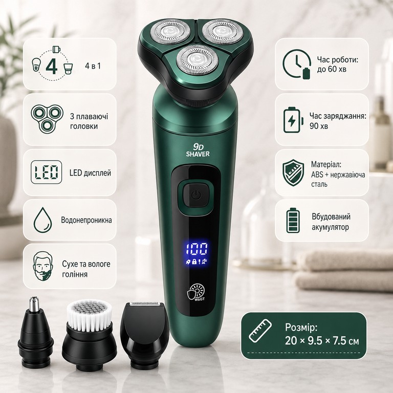 4в1 Shaver 9D Код:null. Зображення 5