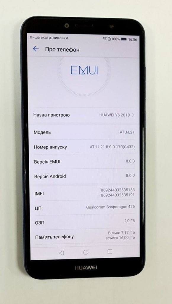 Оголошення Huawei y6 2018 2/16gb Б/У