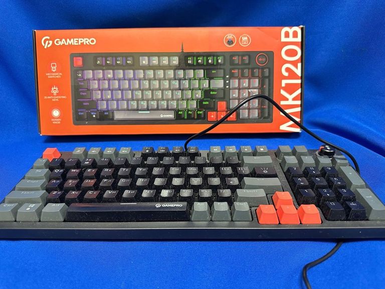 Оголошення Gamepro MK120 Blue Switches USB Black (MK120B) Б/У