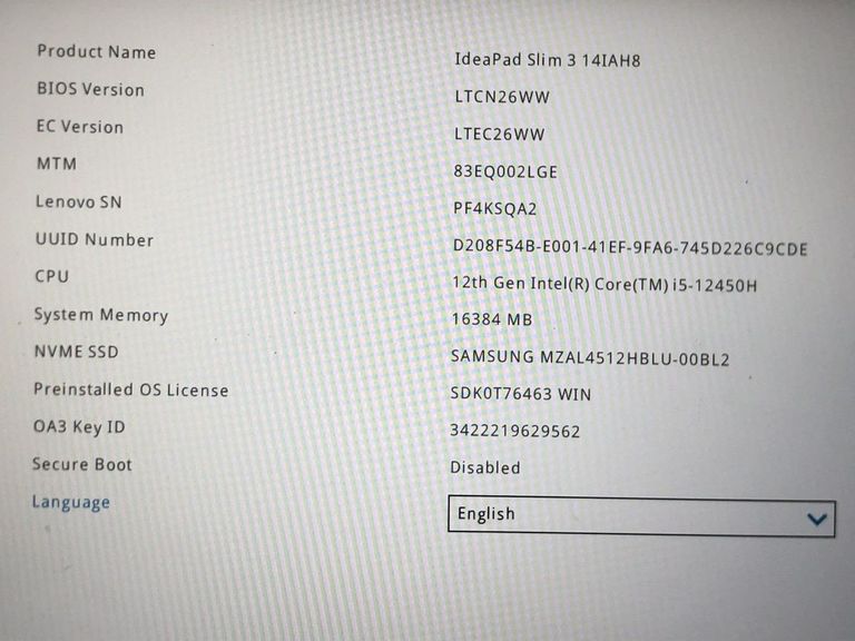 Распродажа Lenovo 14/core i5-12450h ddr5/16gb ddr5/ssd 512 gb/*інтегрована, продавец Техноскарб