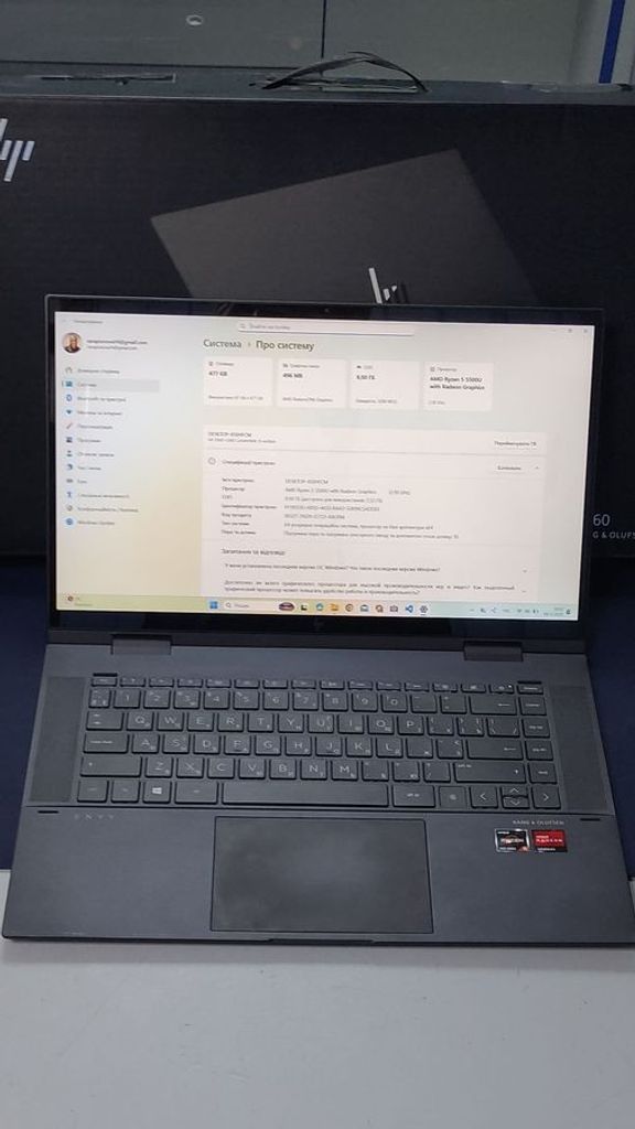 Купить Hp 15/ryzen 5 5500u ddr4/8gb ddr4/hdd *відсутній/ssd 512 gb/*інтегрована Б/У