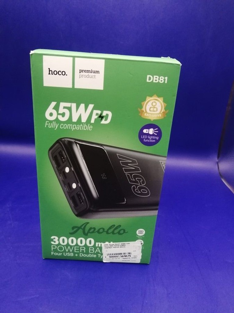 Дешево Hoco DB81 Apollo 30000mAh 65W Black з ломбарду