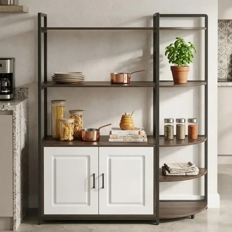 Kitchen counter 120×40 см з полицями та закритою шафкою, напольна полиця для техніки і посуду Код:null. Зображення 7