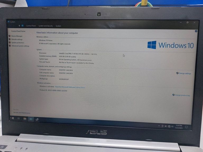 Дешево Asus 15/core i7 4510u ddr3/4gb ddr3/hdd *відсутній/ssd 120 gb/geforce 840m з ломбарду