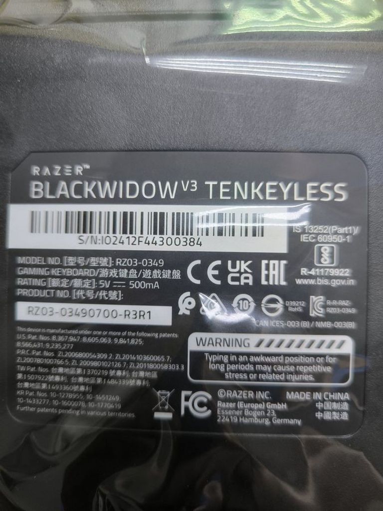 Купити Razer blackwidow v3 tkl Б/У