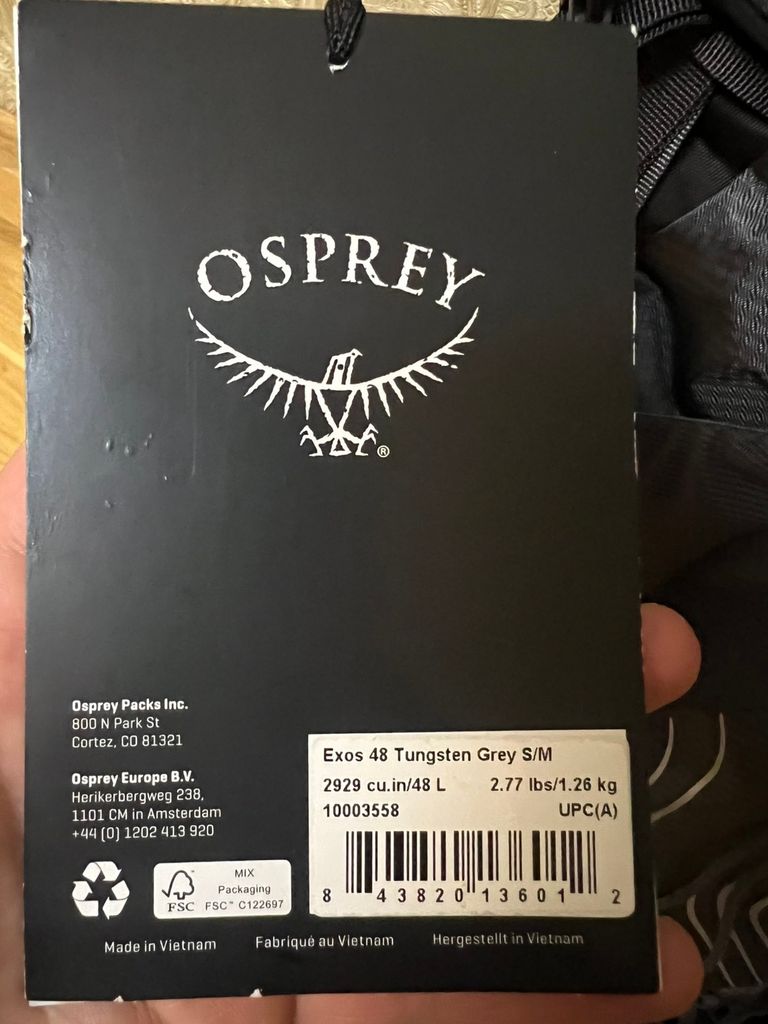 Osprey Exos 48 Tungsten Grey Код:null. Изображение 5