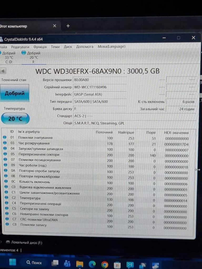 Объявление Wd red 3tb wd30efrx Б/У
