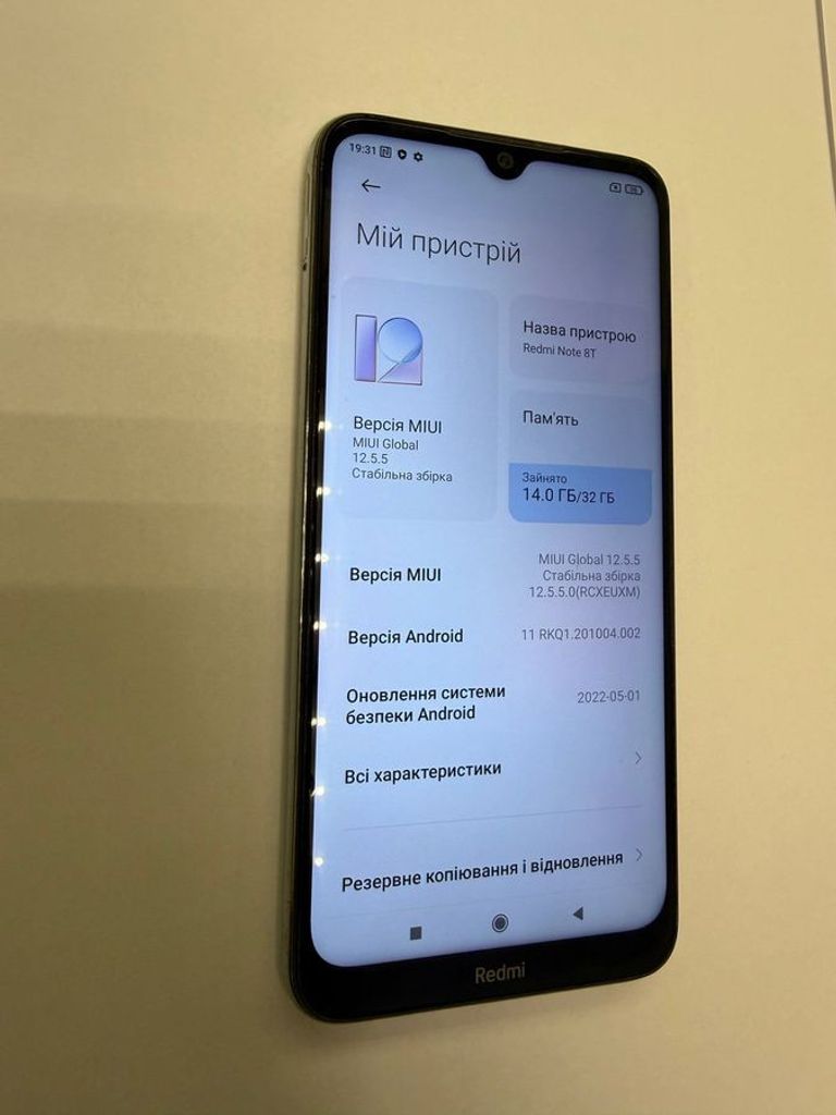 Оголошення Xiaomi redmi note 8t 3/32gb Б/У