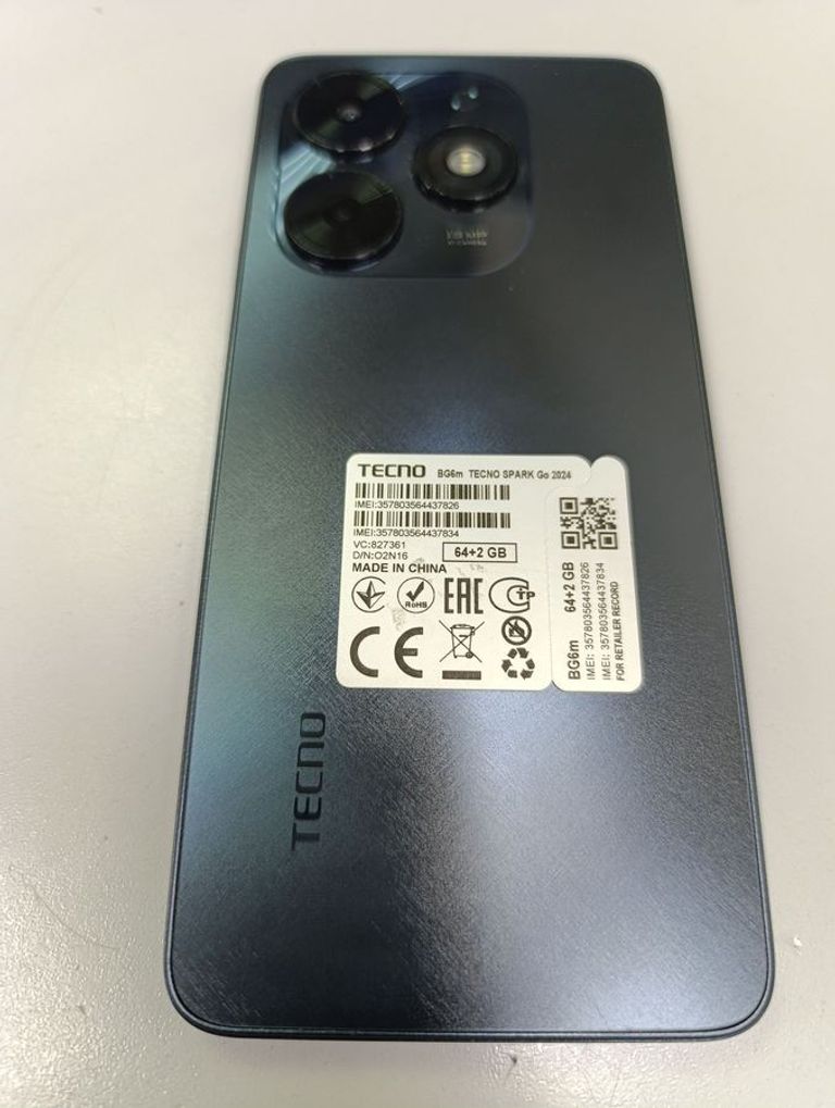 Оголошення Tecno spark go 2024 bg6m 2/64gb Б/У