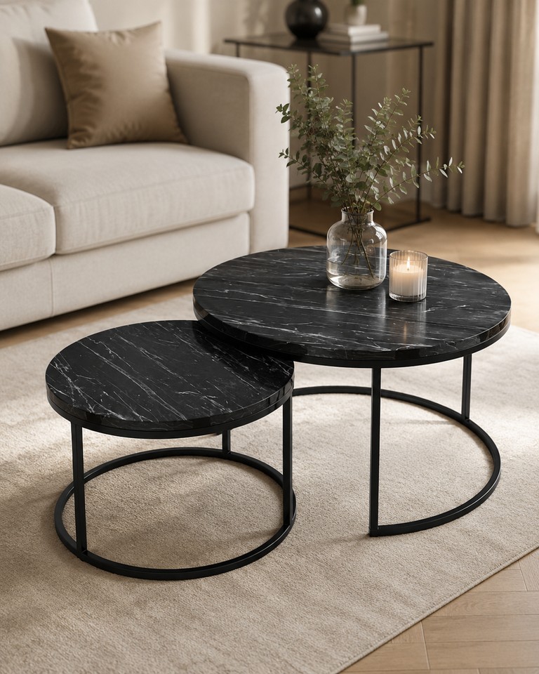 Купить Interior table 50/70 см 2в1 Чорний Мармур Б/У