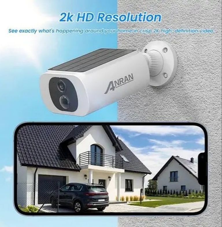 Купити Акція! Вулична Wi-Fi IP камера ANRAN C3 2K 3MP із сонячною панеллю, нічною підсвіткою, датчиком руху. Нова.  Б/У