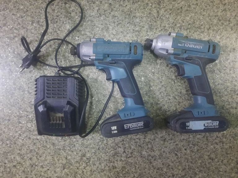 Erbauer 2 тушки eri604ipd+2 акум. 18v 2.0 ah+зп Код:01-200558184. Зображення 7