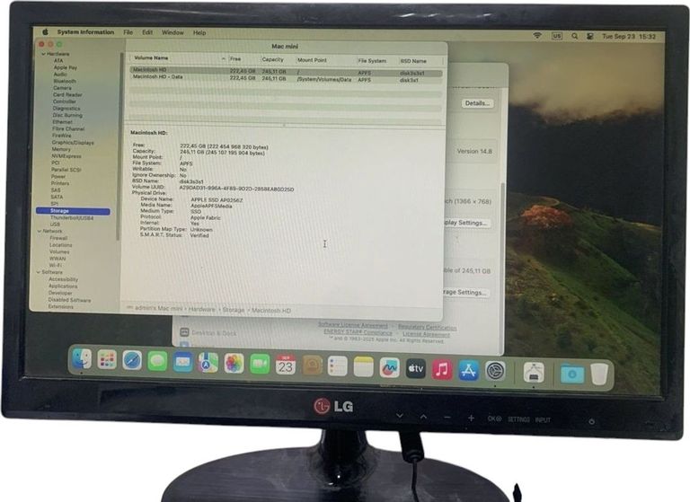 Apple mac mini a2686 mmfj3 m2/8core/ram 8gb/ssd256gb Код:01-200741145. Изображение 7