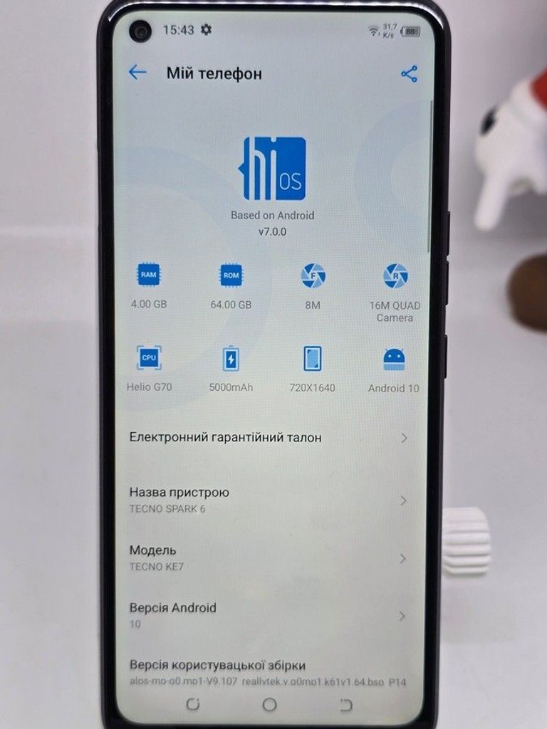 Tecno spark 6 ke7 4/64gb Код:01-200954038. Изображение 9