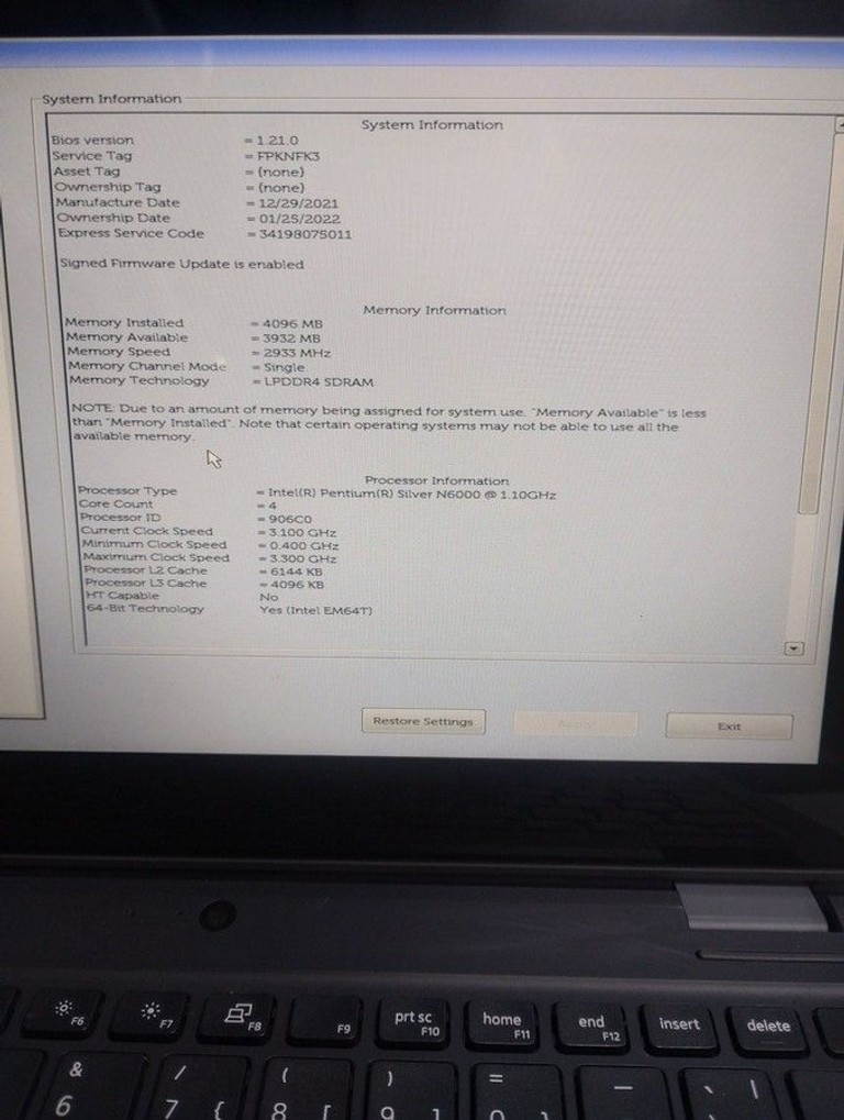 Dell 11/pentium n6000 ddr4/4gb ddr4/ssd 128 gb/*інтегрована Код:01-200946146. Зображення 6
