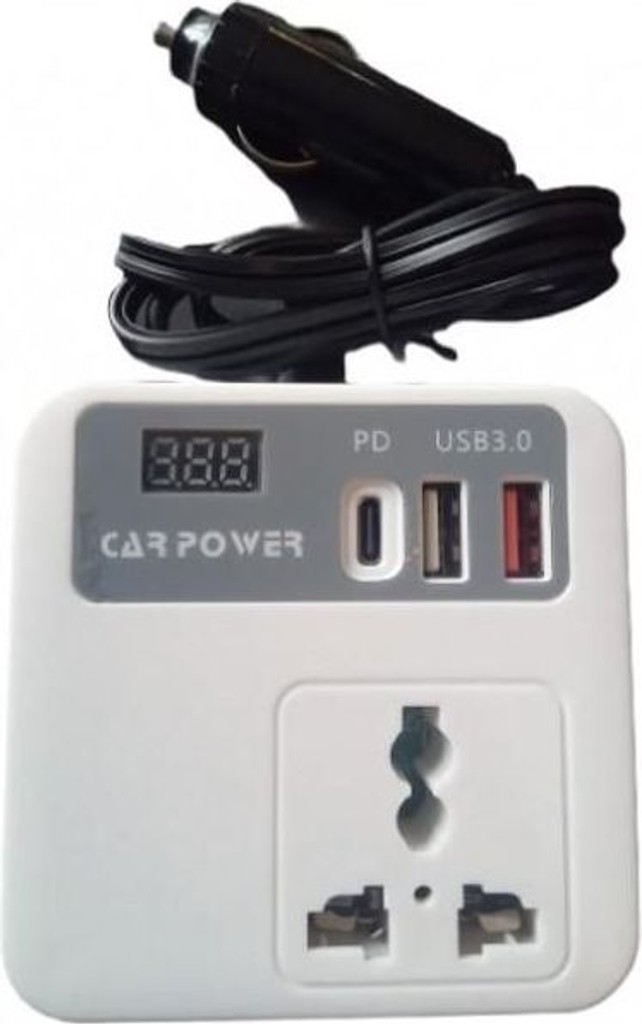 Объявление Автомобільний інвертор 12V-220V з USB та Type-C PD, Car Power, з дисплеєм Б/У