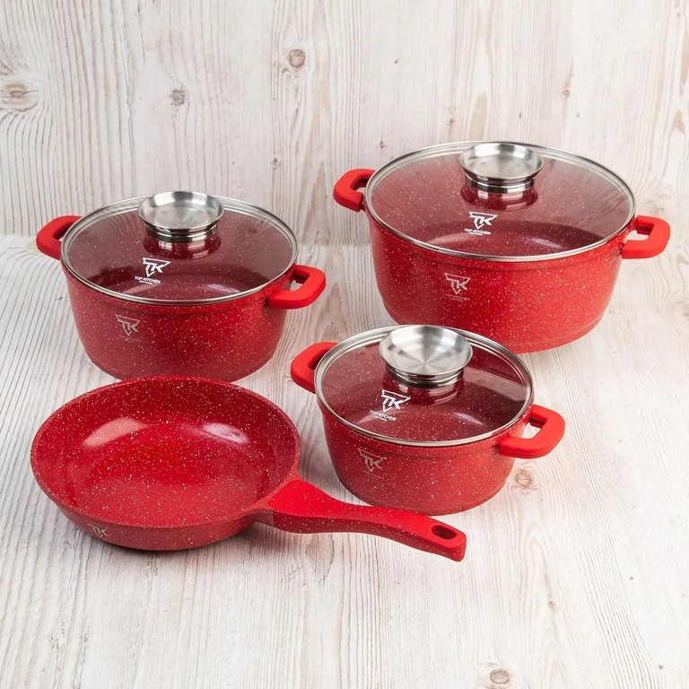 Купити Top Kitchen TK-00076 з антипригарним покриттям 7 предметів + 6 силіконових прихваток Б/У