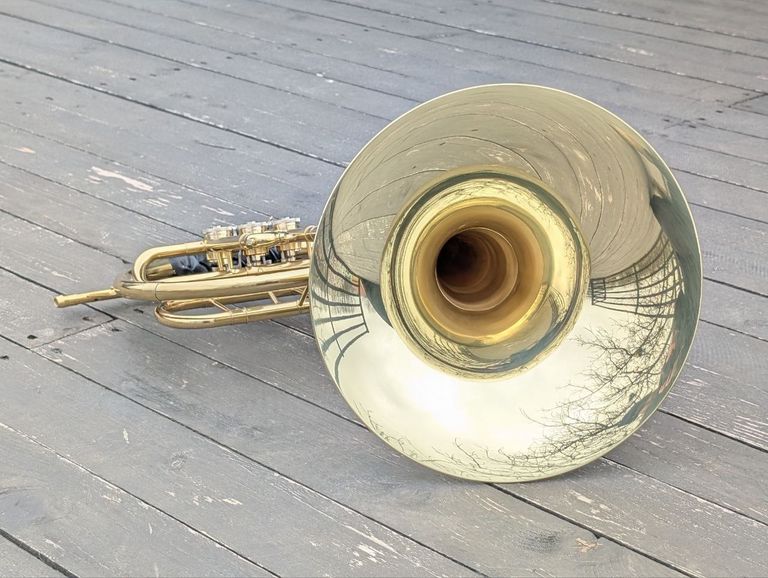 Валторна F/Bb. 3 клапана, знімний розтруб, золотий лак. З мундштуком. У футлярі. Новий.  Код:null. Зображення 7