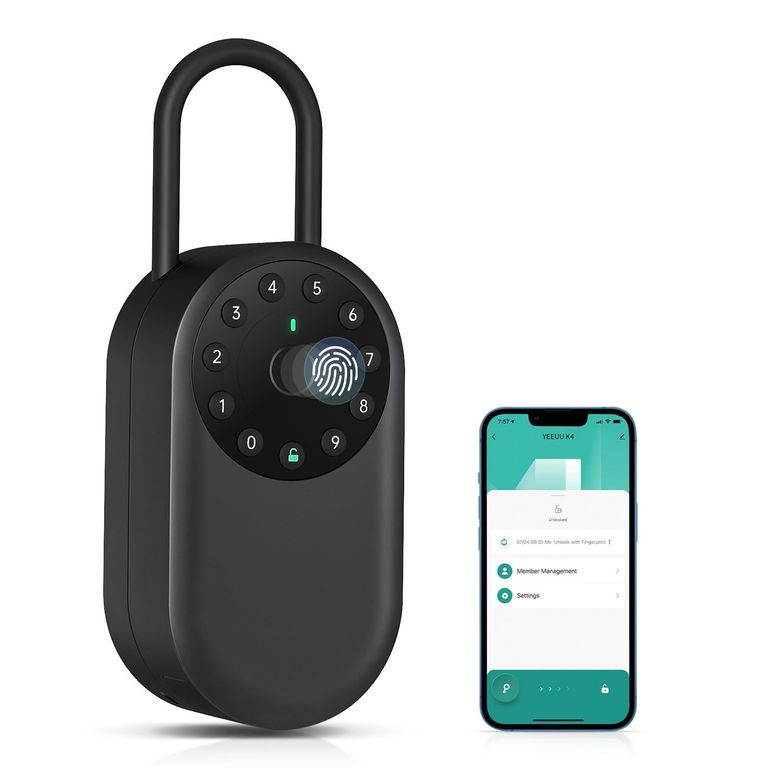 Купити Розумна сейф-скринька для ключів Teglu з відбитком пальця/цифровим кодом, водонепроникна скринька для ключів з Bluetooth, сейф д Б/У