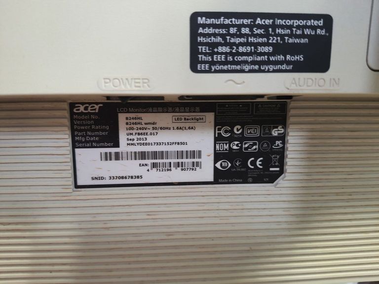 Дешиво Acer b246hl ymdpr с ломбарда