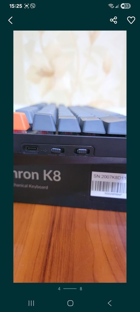 Keychron K8 Aluminum Frame 87 keys, Gateron Red, Hot-Swap, RGB, Black (K8D1_KEYCHRON) Код:null. Изображение 6